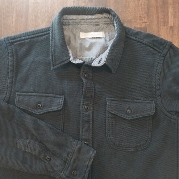 Outerknown Shacket Mens M Black Blanket Shirt Surf Chroma 100% Organic Cotton, g - Picture 1 of 10